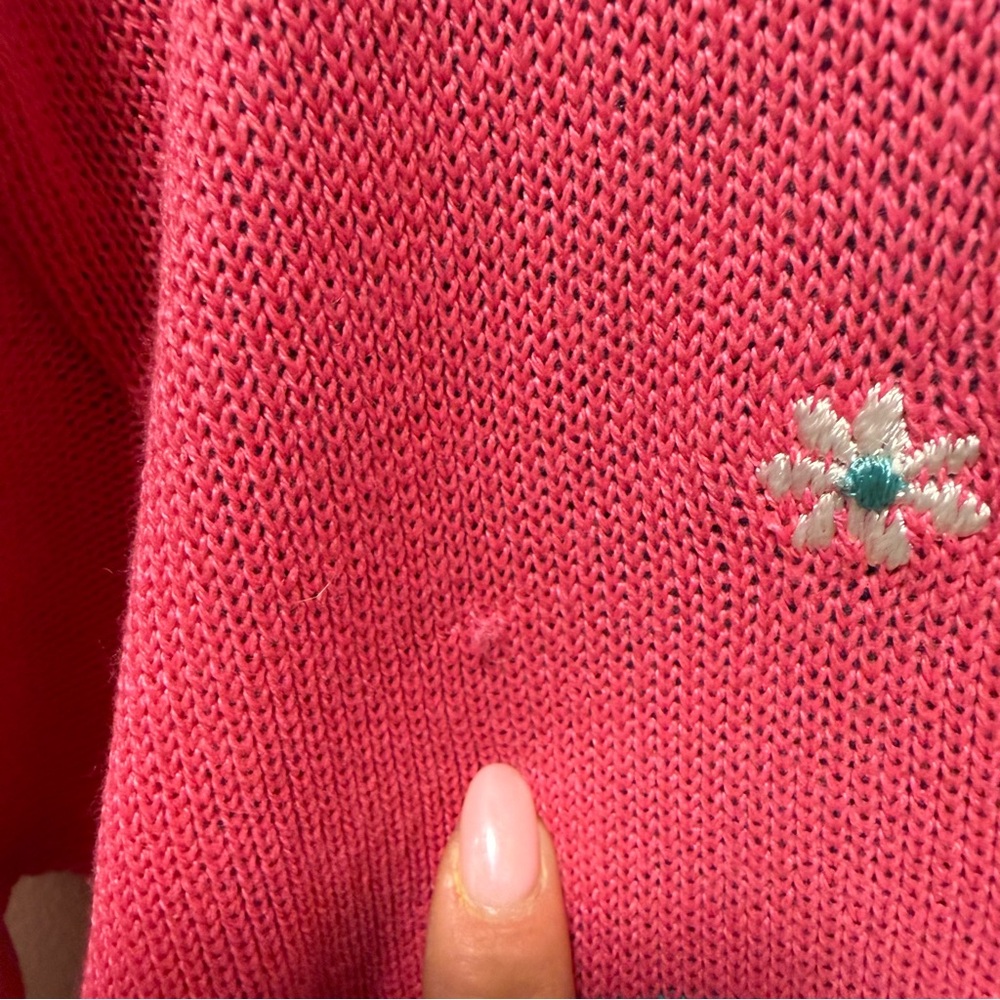 NWT Vintage 80s Odette Italian Knit Sweater Size M - Pink & Aqua Novelty Art - Picture 9 of 11